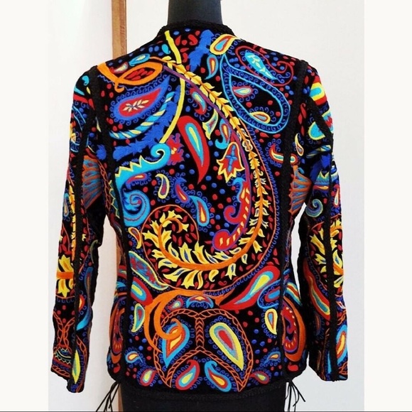 Embroidered Men’s Black Velvet Spencer Jacket